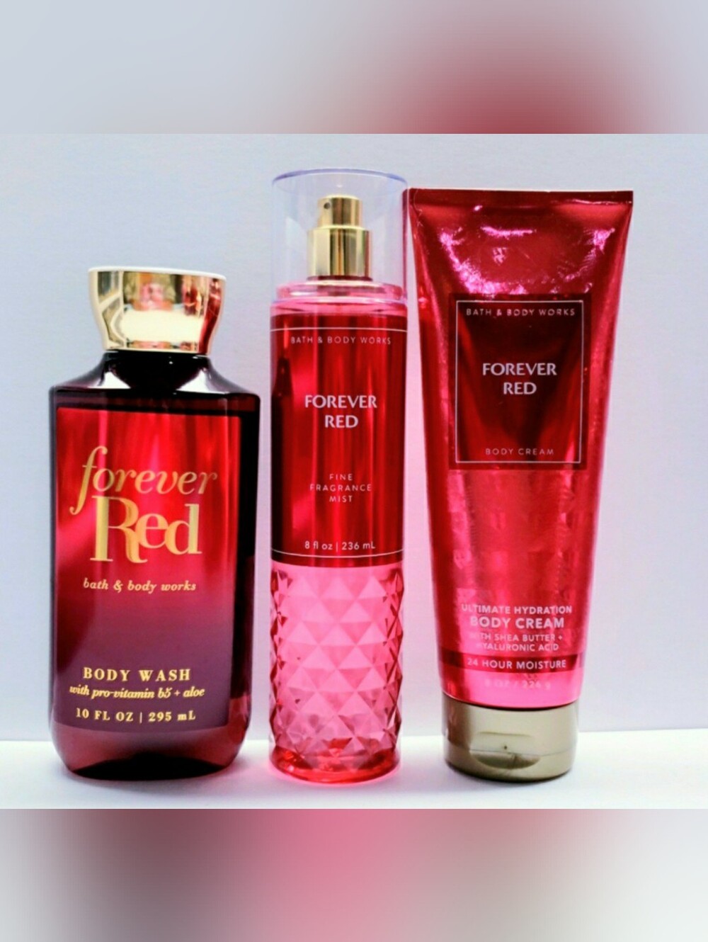 Bath & Body Works FOREVER RED Body Cream, Body wash, Fragrance Mist - 3 pcs